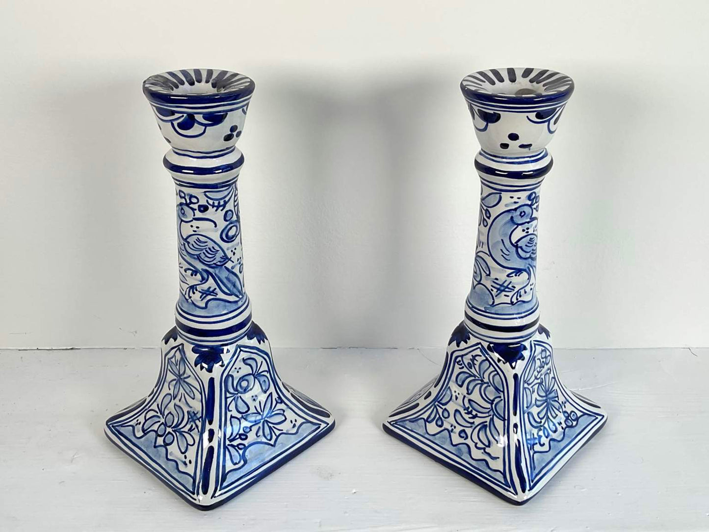 Pair of La Terrine Ceramic Candleholders