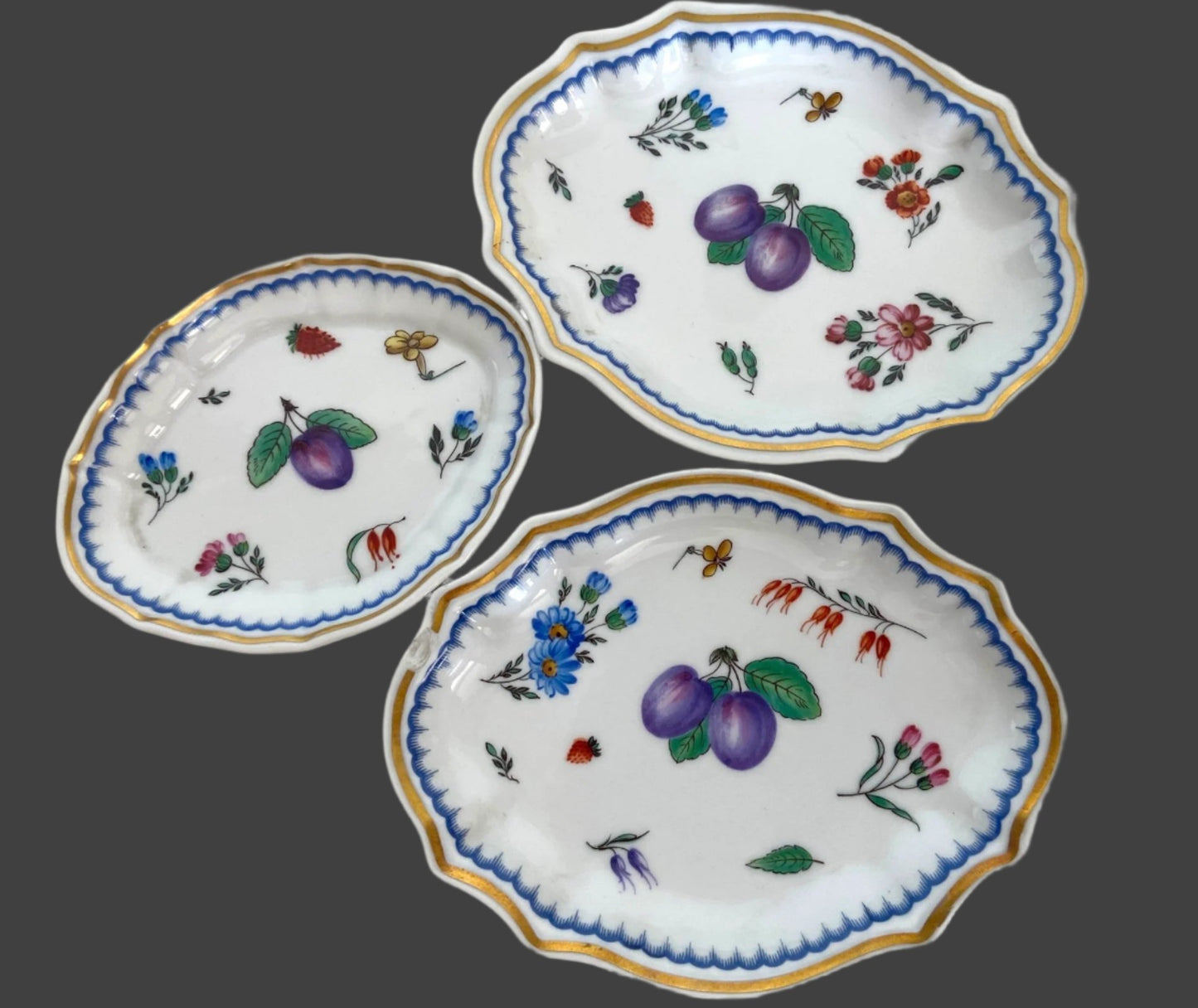 Three Vintage Richard Ginori "Italian Fruit" Pickle Dishes