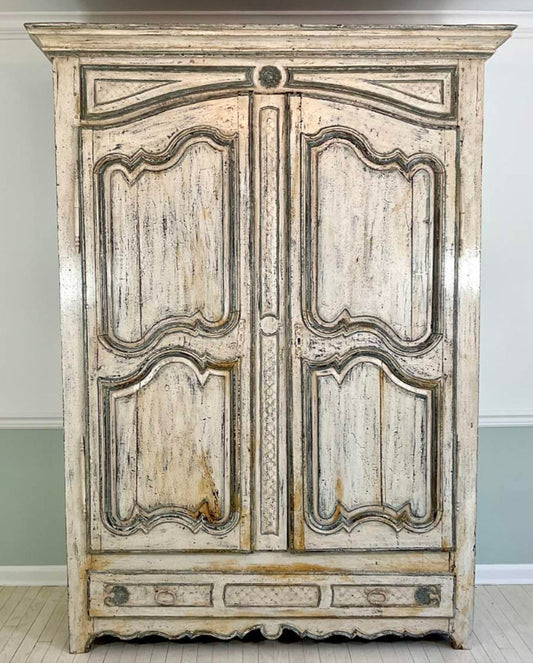 Large Authentic Antique French Provincial Armoire Early 1800