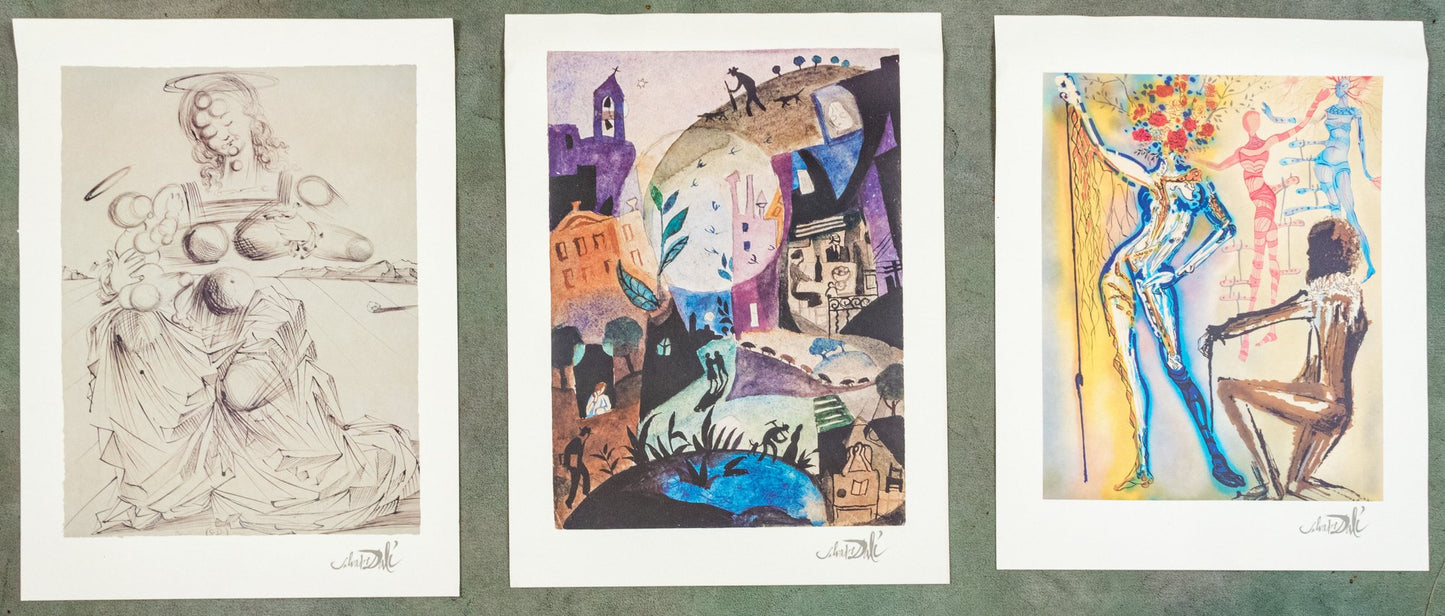Suite Of Six After Salvador Dali Lithographic Prints On Paper by the Master Chromist Vincenzo Salermo