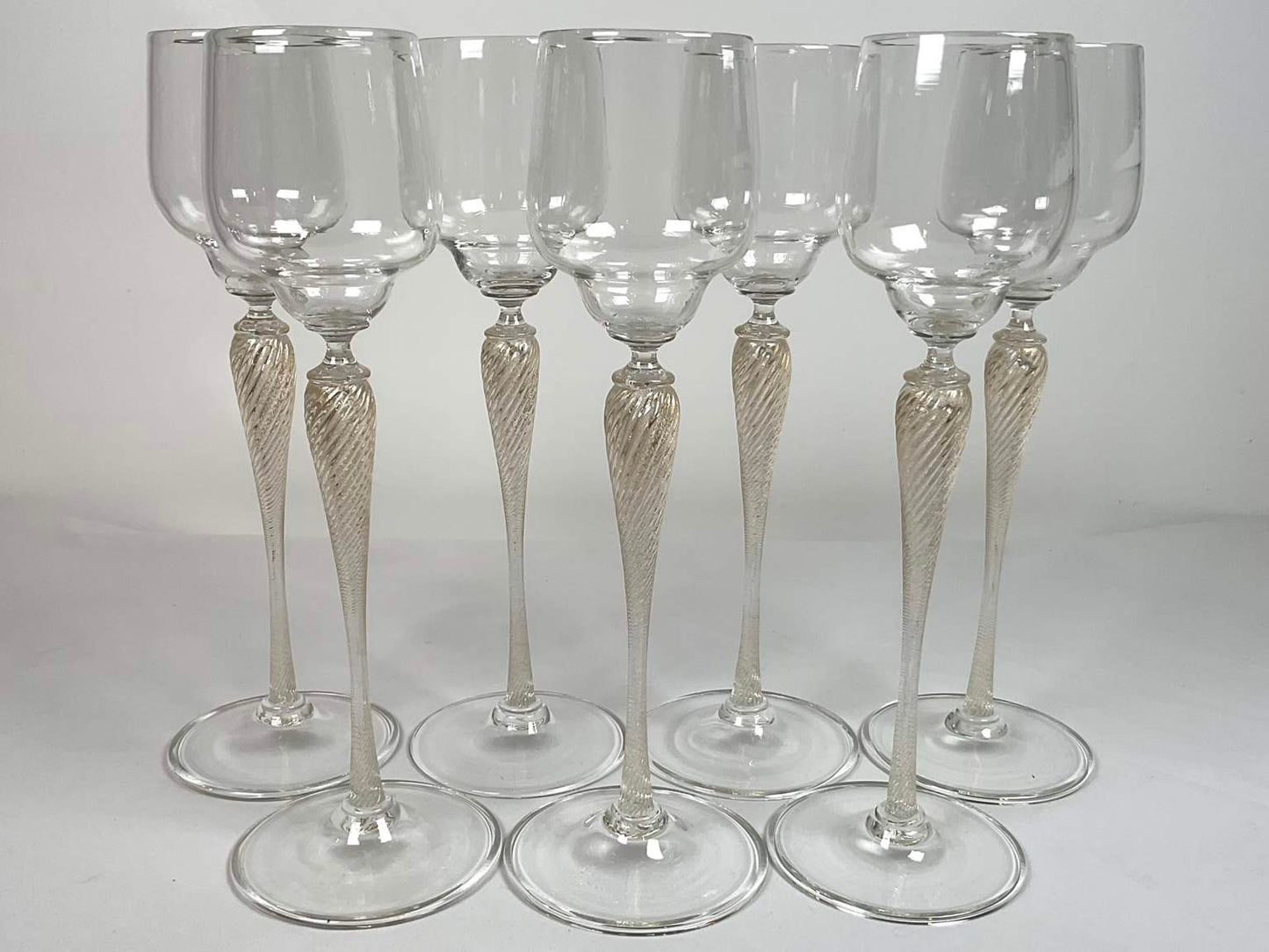 Extra Tall Murano Champagne - Cordial Glasses, 8 pcs