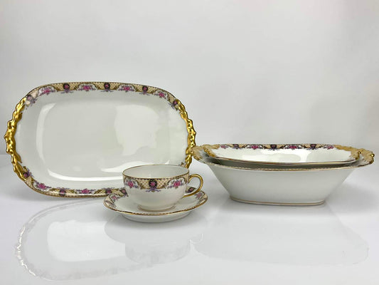 Antique Jean Pouyat Limoges China - 21 Pieces