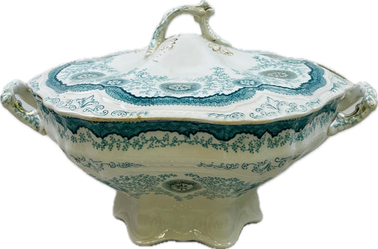Unique Wood And Son Woodbine Royal Semi Porcelain Serving Bowl with Lid  England