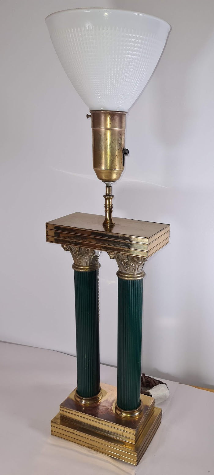 Antique Tall Table Lamp with Corinthian Columns