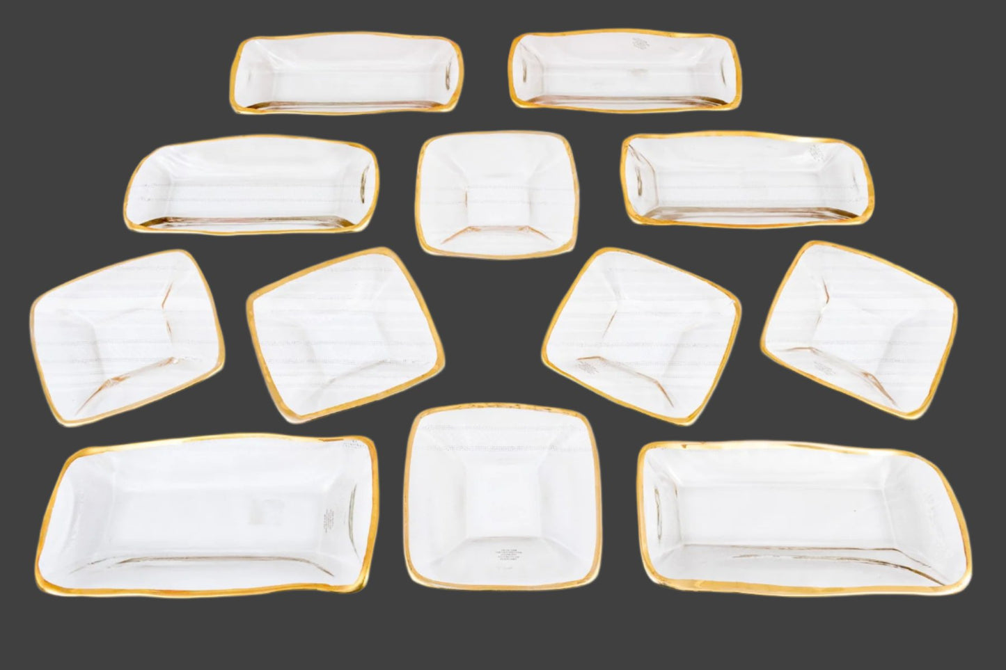 Vintage Set Of 12 Italian Gold Rimmed Plates
