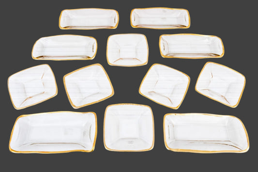Vintage Set Of 12 Italian Gold Rimmed Plates