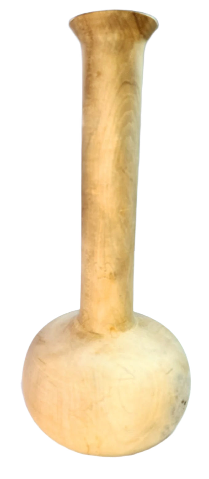Handcrafted Wooden Vase with glass insert