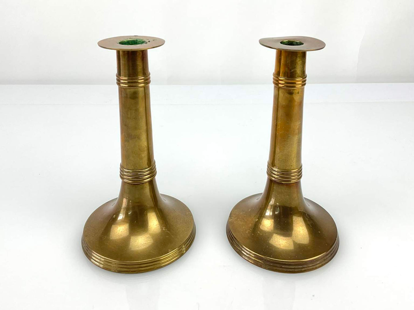 Pair of Vintage Gunther Lambert Brass Candleholders