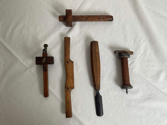 Collection of Vintage Wood & Metal Tools - 6 Pieces