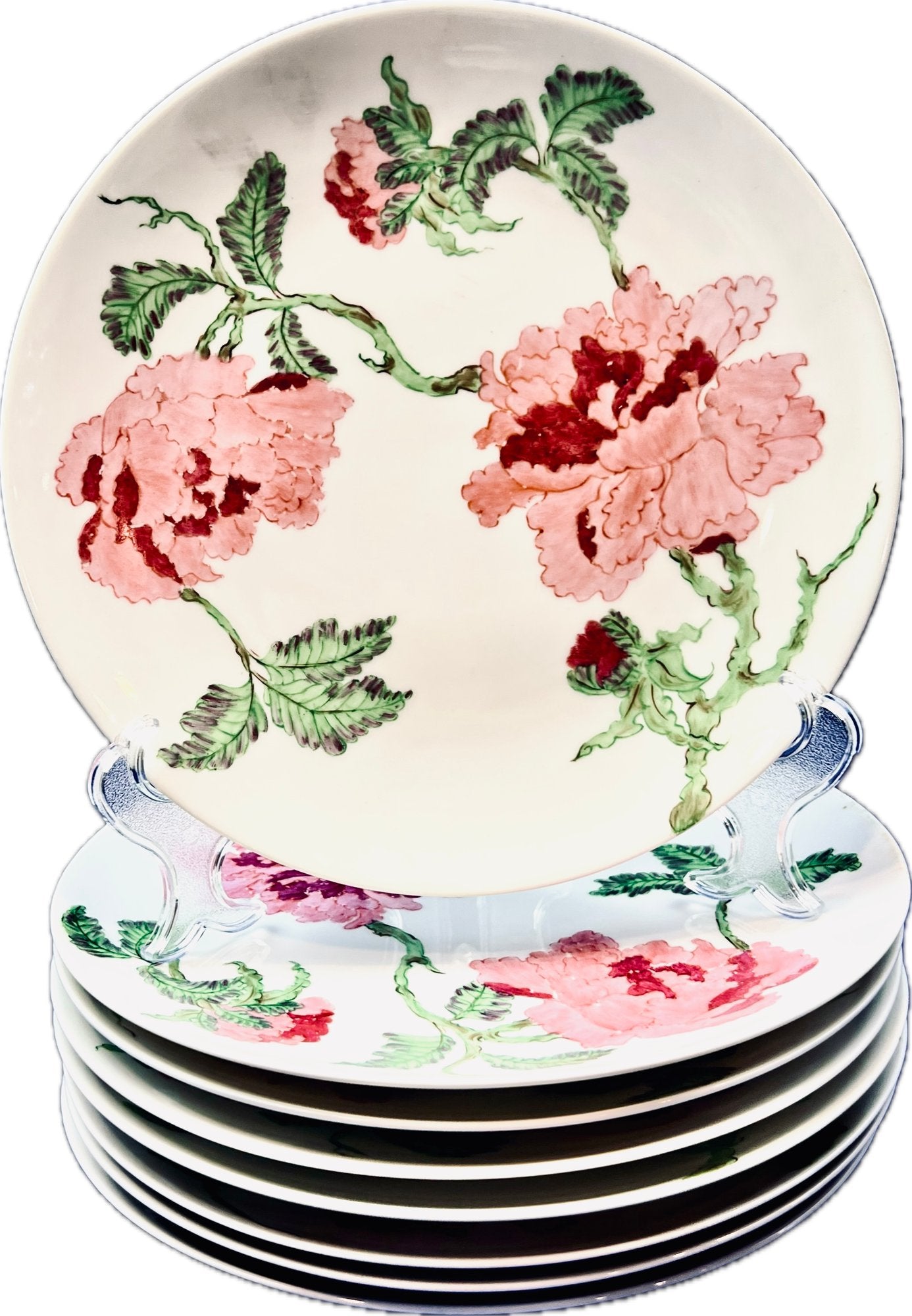 German Porcelain 10" Plates - Signed "Palm Beach - Au Bon Gout - Arzberg Germany"