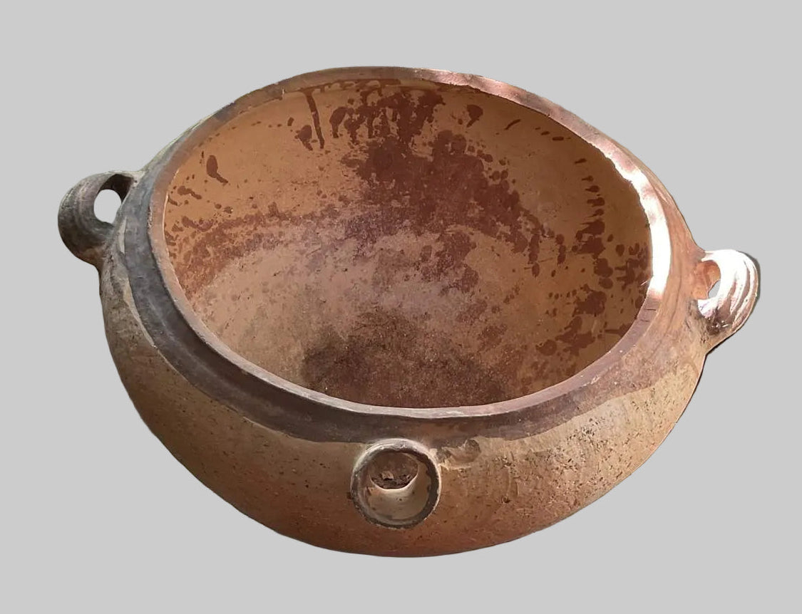 Large Antique Terracotta Vessel with Spout & Handles