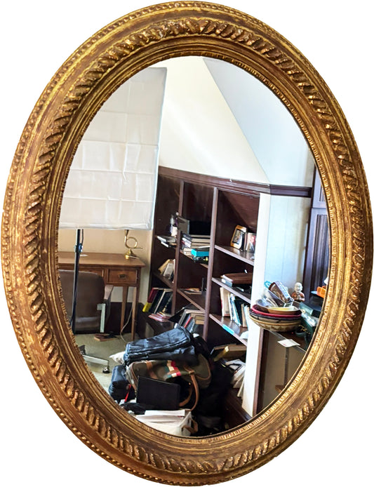 A Vintage Oval Gilt Framed Mirror