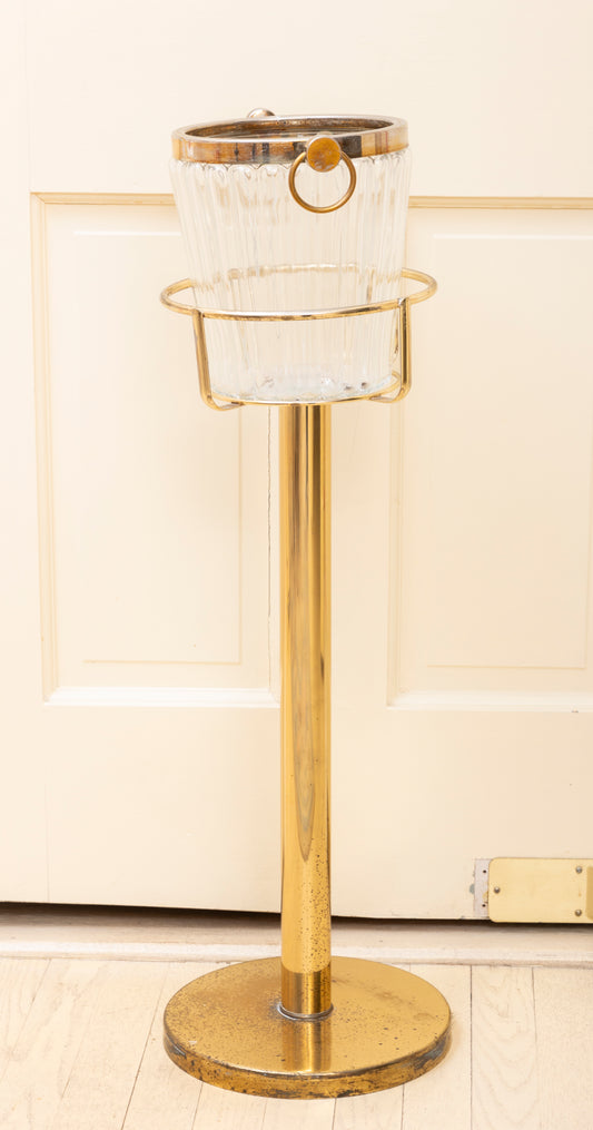 Brass And Crystal Ice Bucket