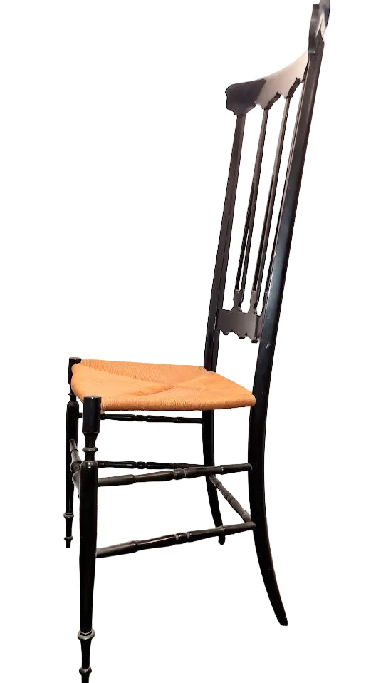 Set Of 4 Vintage Italian Chiavarina High-Back Chairs