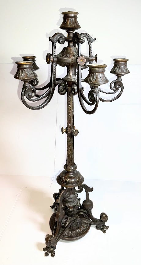 Neoclassical French Bronze Candelabra
