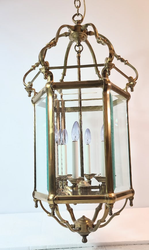 Very Large Old Regency Brass Lantern Early 1900 English