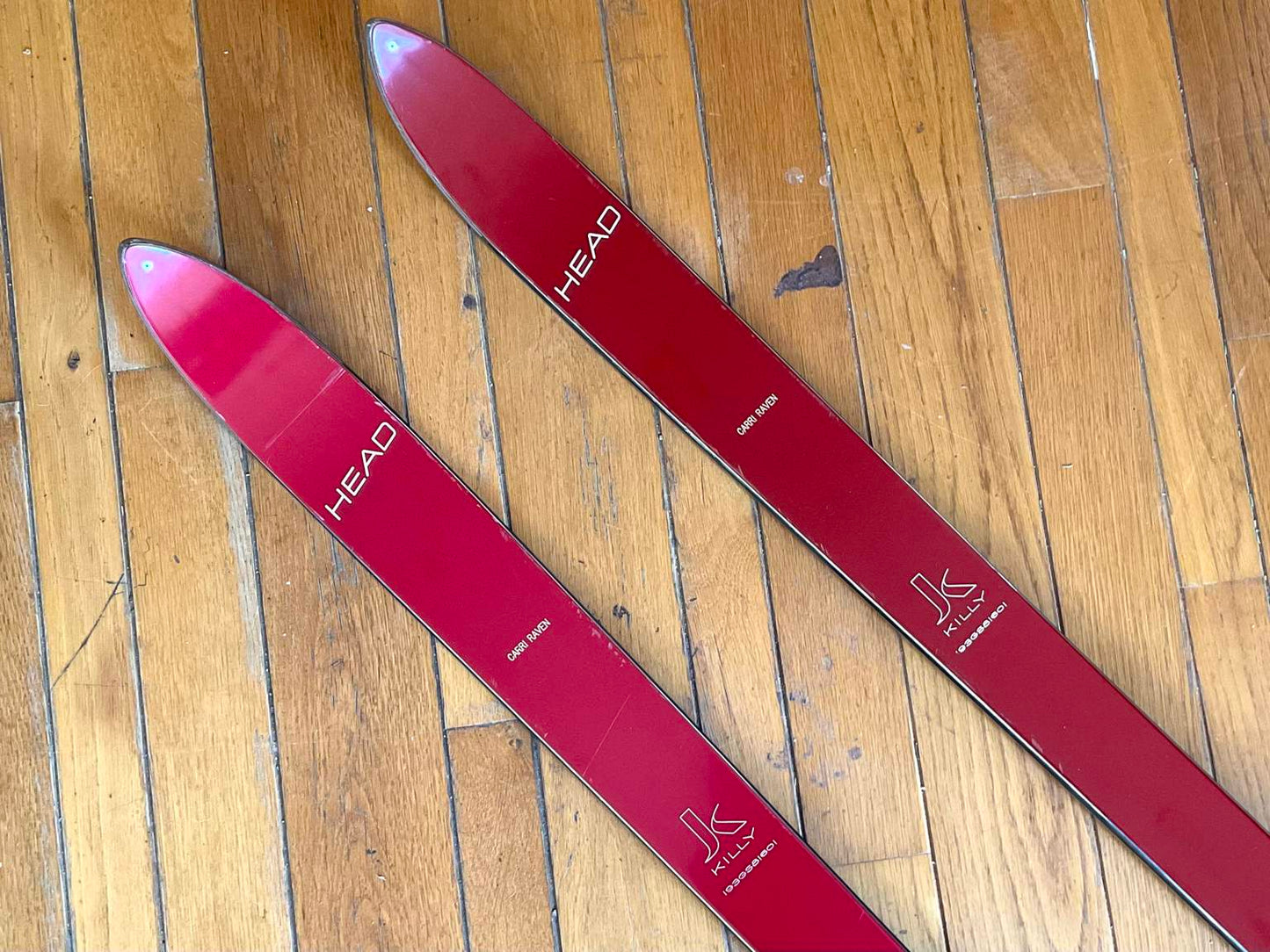 Pair of Vintage Red Head Killy 800 Skis and Solomon Bindings (Jean-Claude Killy)