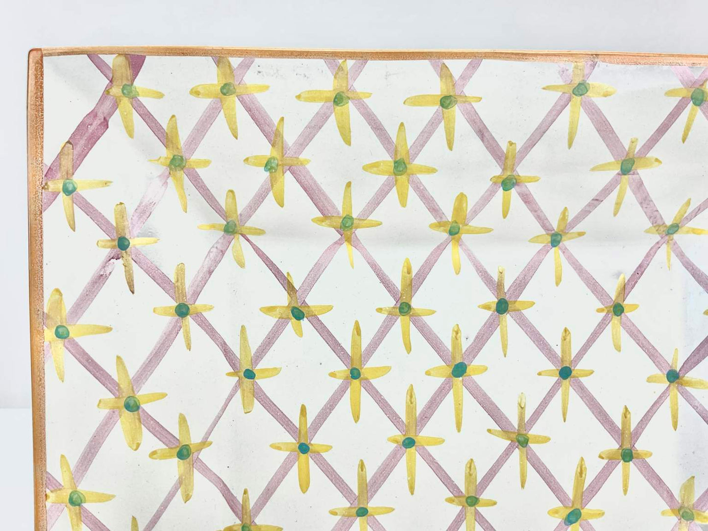 One of a kind MacKenzie-Childs “Manchester” Square Platter