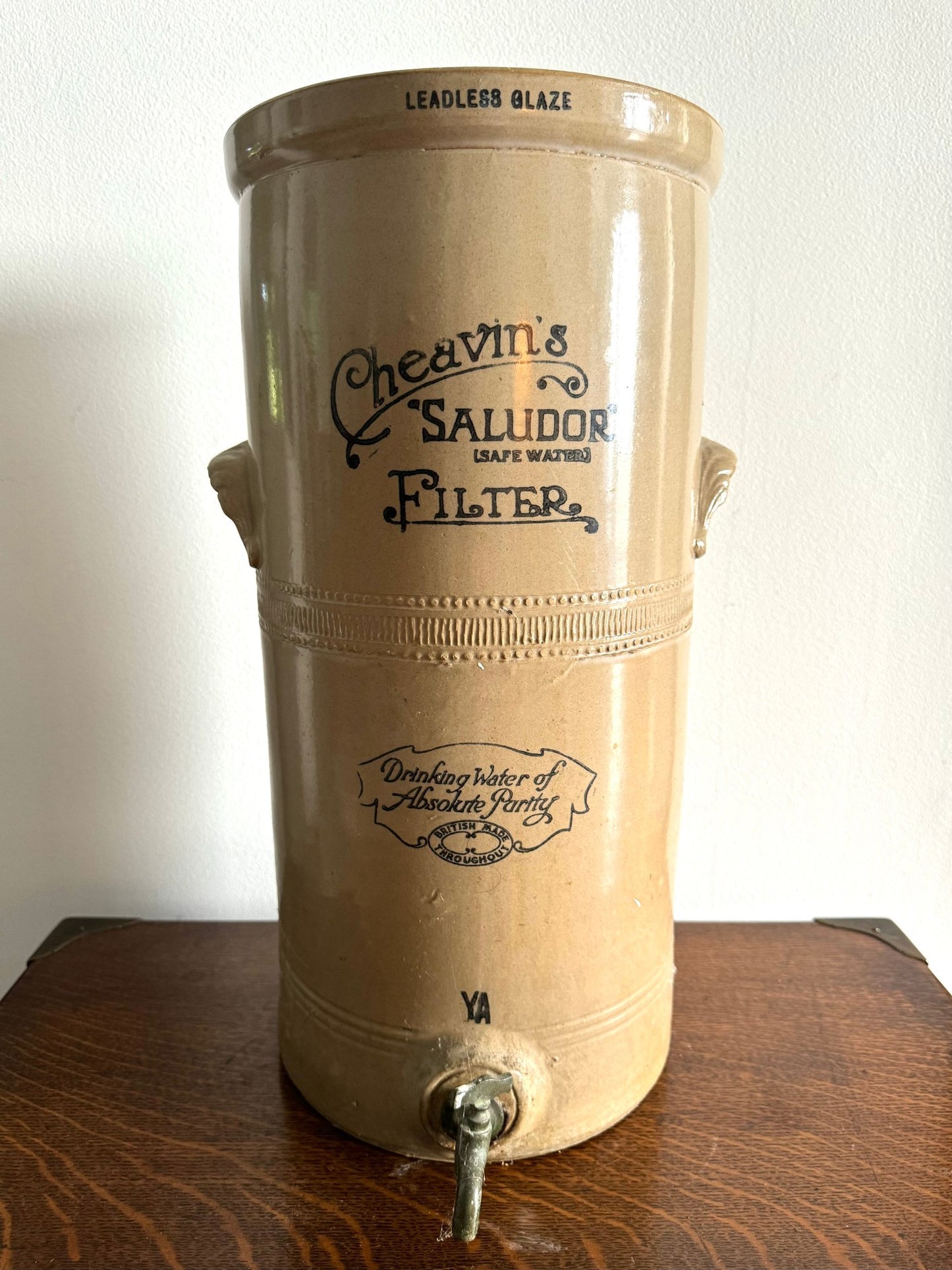 Tall Antique Cheavins Country Water Vessel