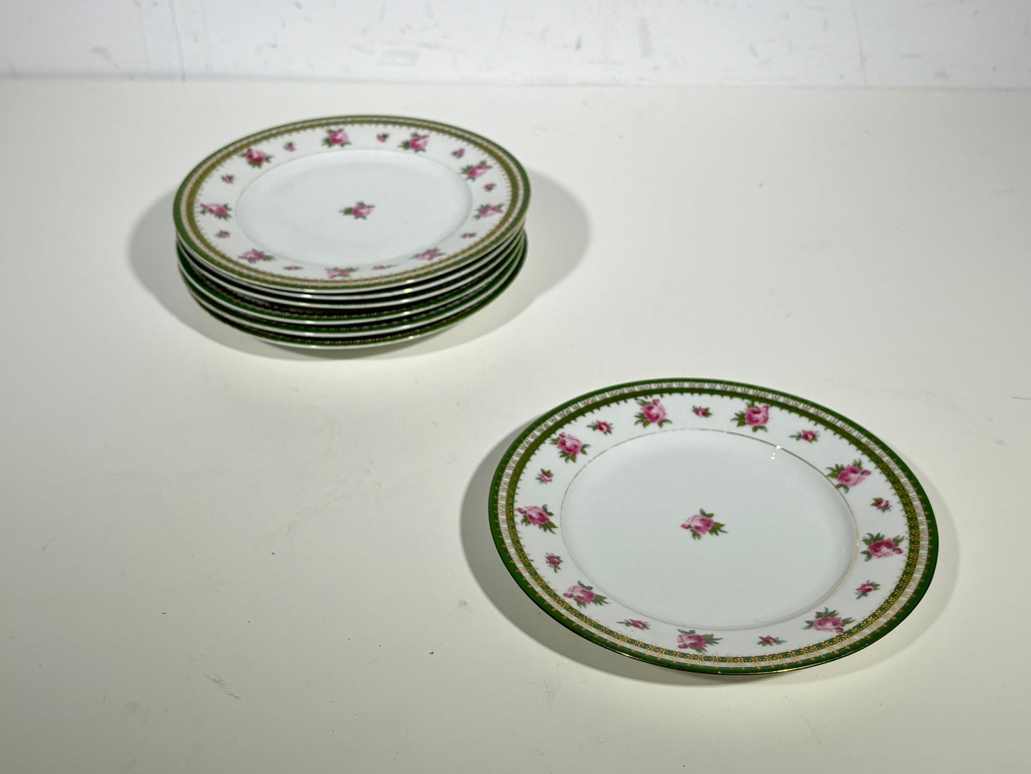 Set Of Rare Antique 7 Austrian Porcelain Desert Plates, 8"