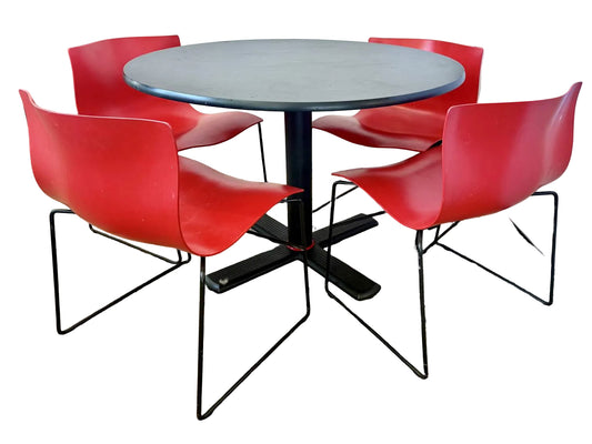 Handkerchief Chairs with Matching Table by Massimo & Lella Vignelli for Knoll International - 5pcs