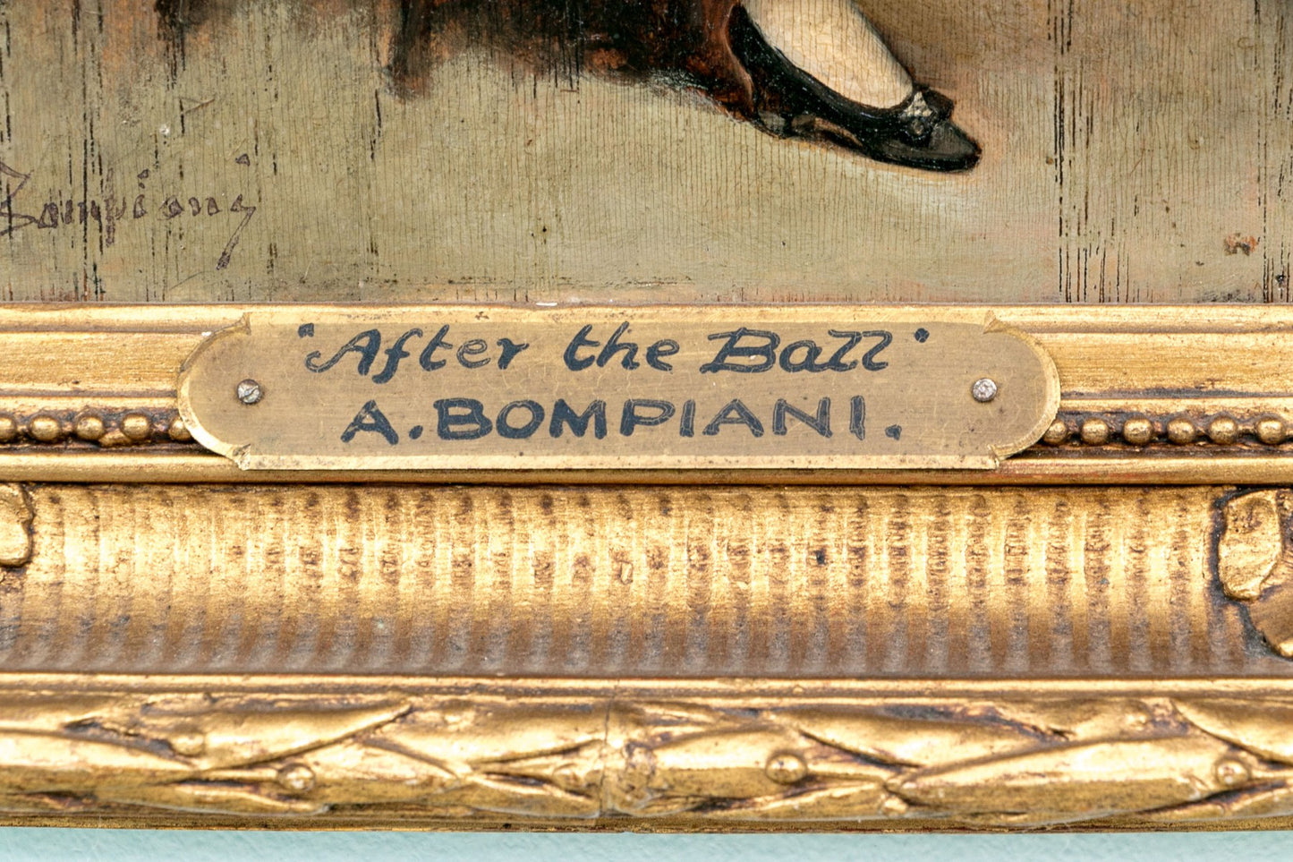 August Bompiani (Italian, 19th C.) Oil On Panel, "After The Bazz"