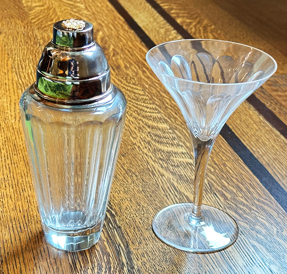 Late 20th Century Faberge Grand Duke Martini Set (Shaker and 4 Glasses) Unused