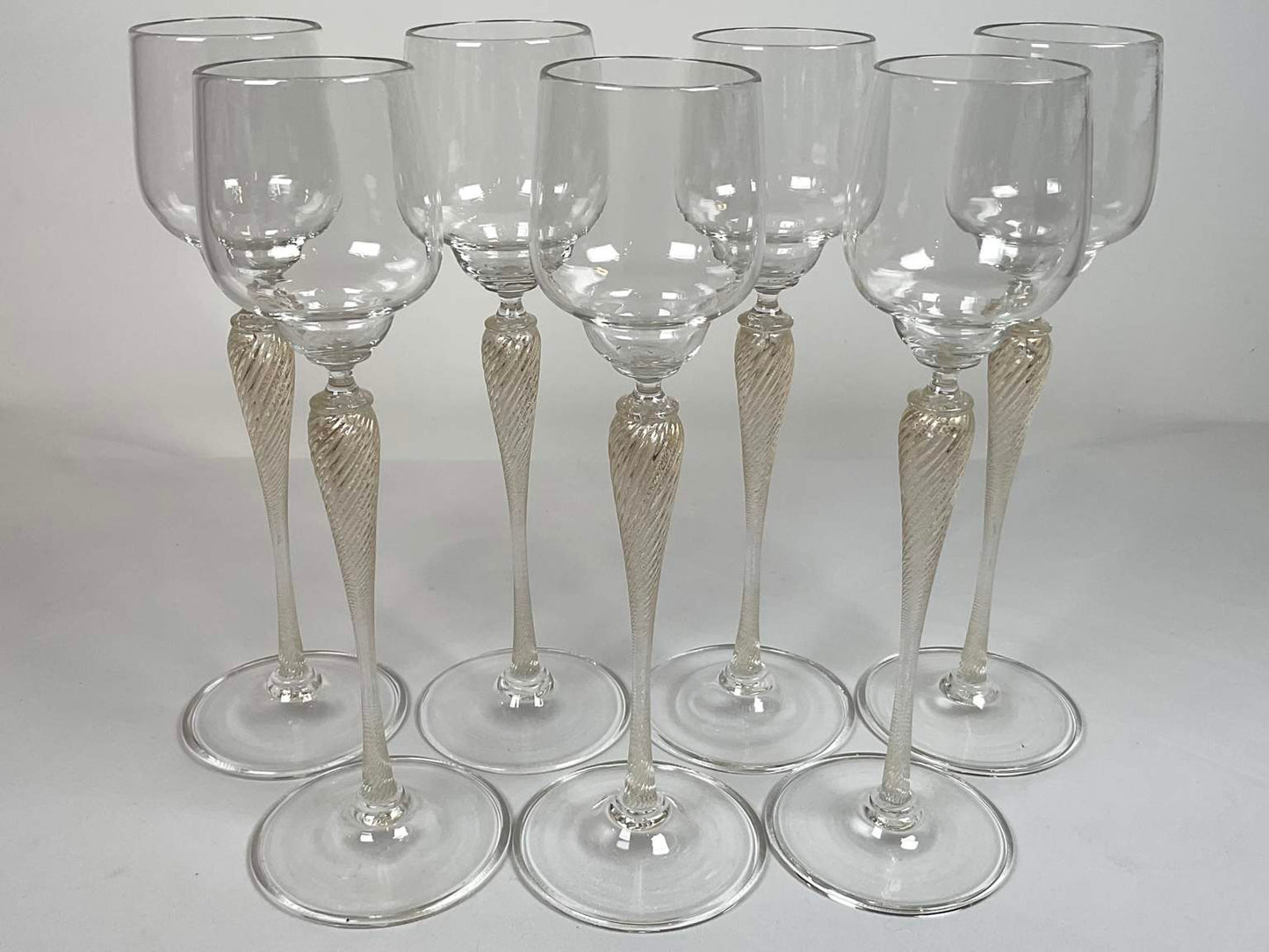 Extra Tall Murano Champagne - Cordial Glasses, 8 pcs