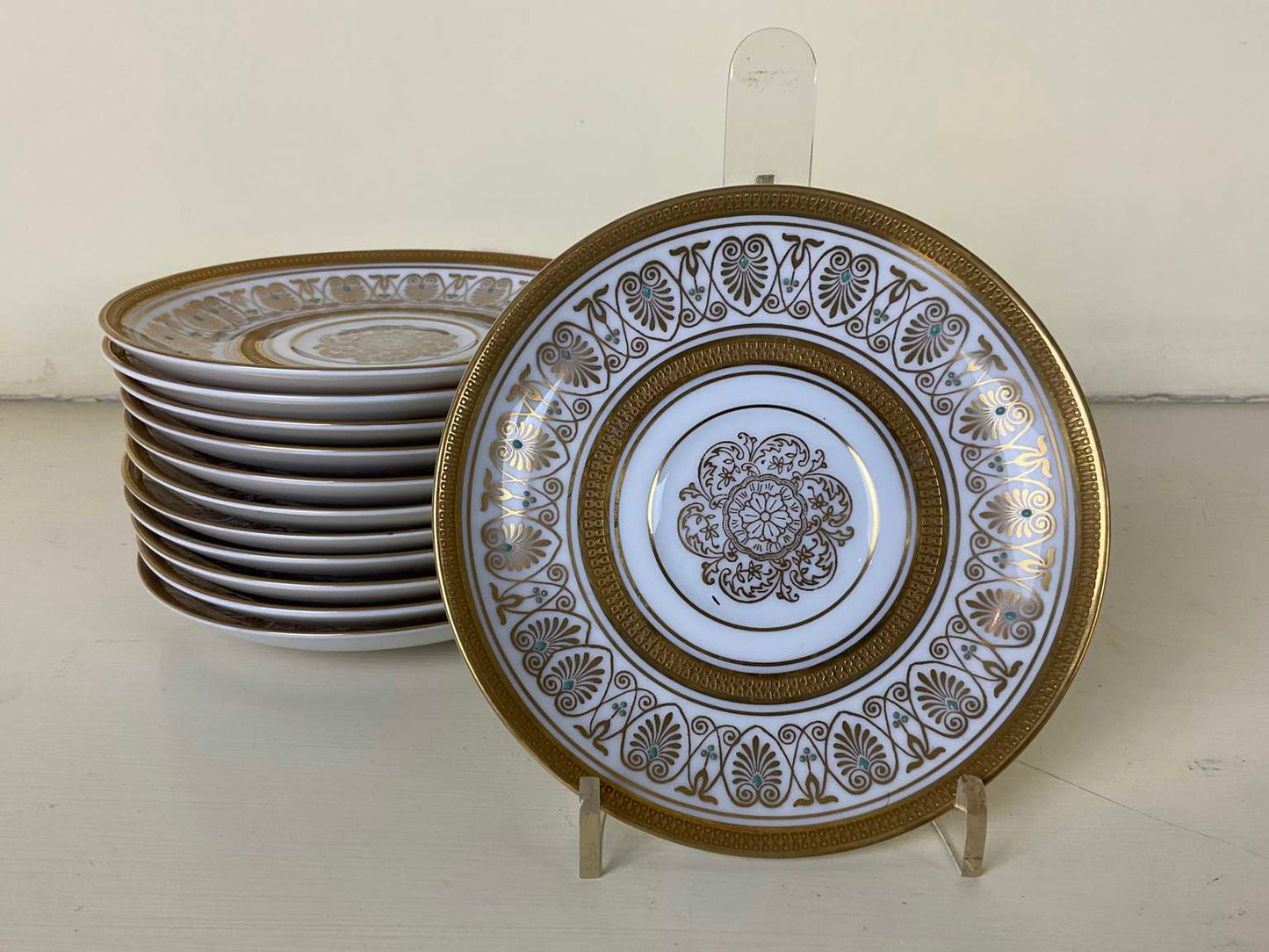 Set of 10 Vintage Thomas Rosenthal of Germany Demi Tasse Cups and Saucers - 12 pcs