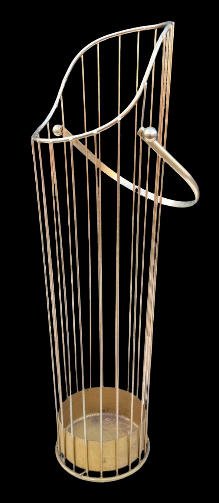 Mid 20th Century Brass Wire Umbrella Stand after Mathieu Mategot