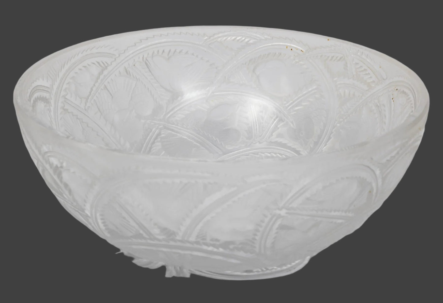 Lalique France Crystal Pinsons Finches Bowl