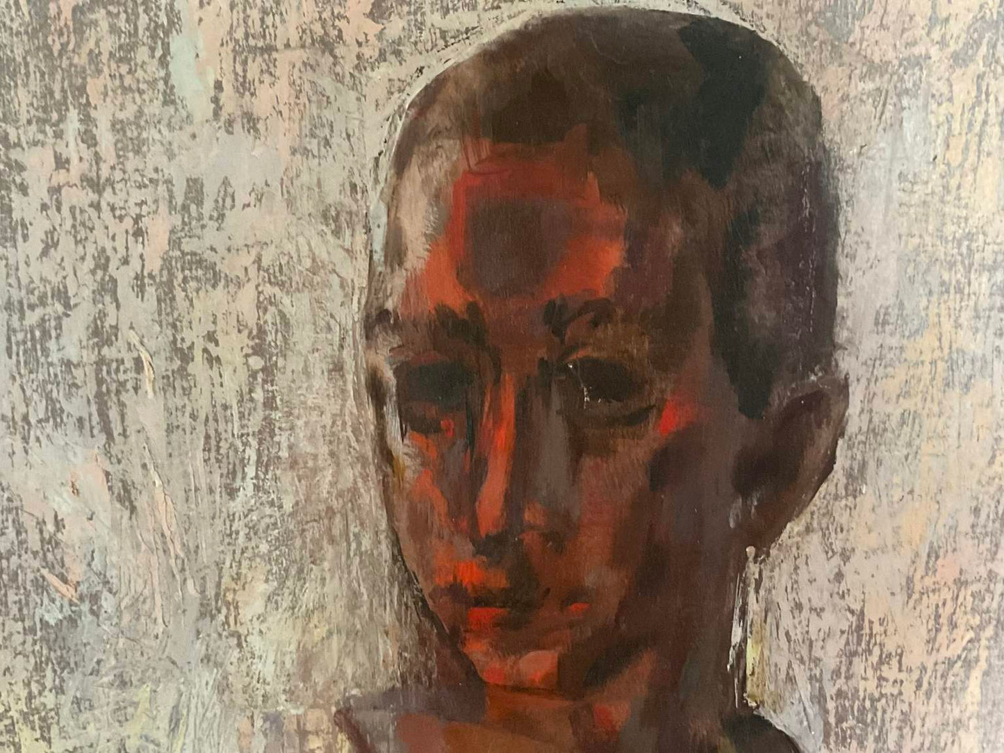 Mid Century Portrait of A Young Boy, Gouache On Board, Signed
