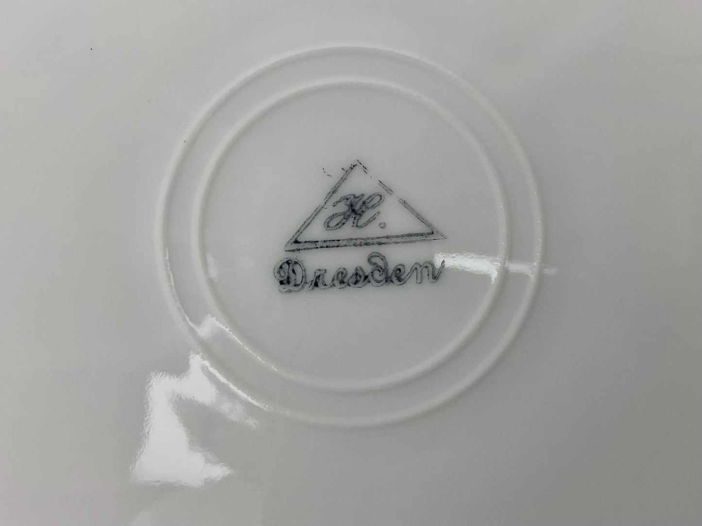 Three Antique Heufel & Co. Dresden Hand Painted Plates, Marked (1891-1901)