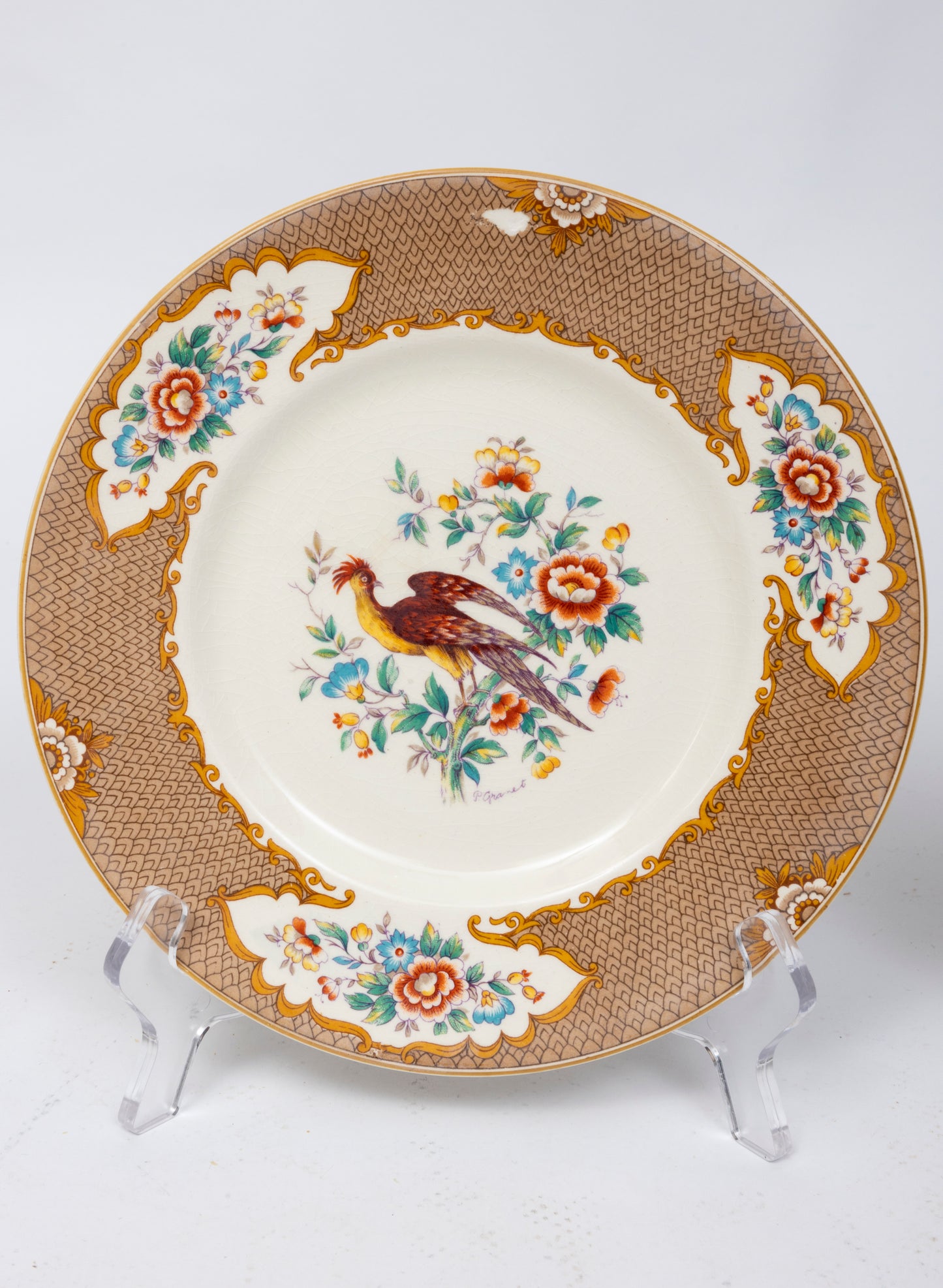 Hand Painted Old Bow Pheasant Plate Collection, Myott, Son&Co Staffordshire, England