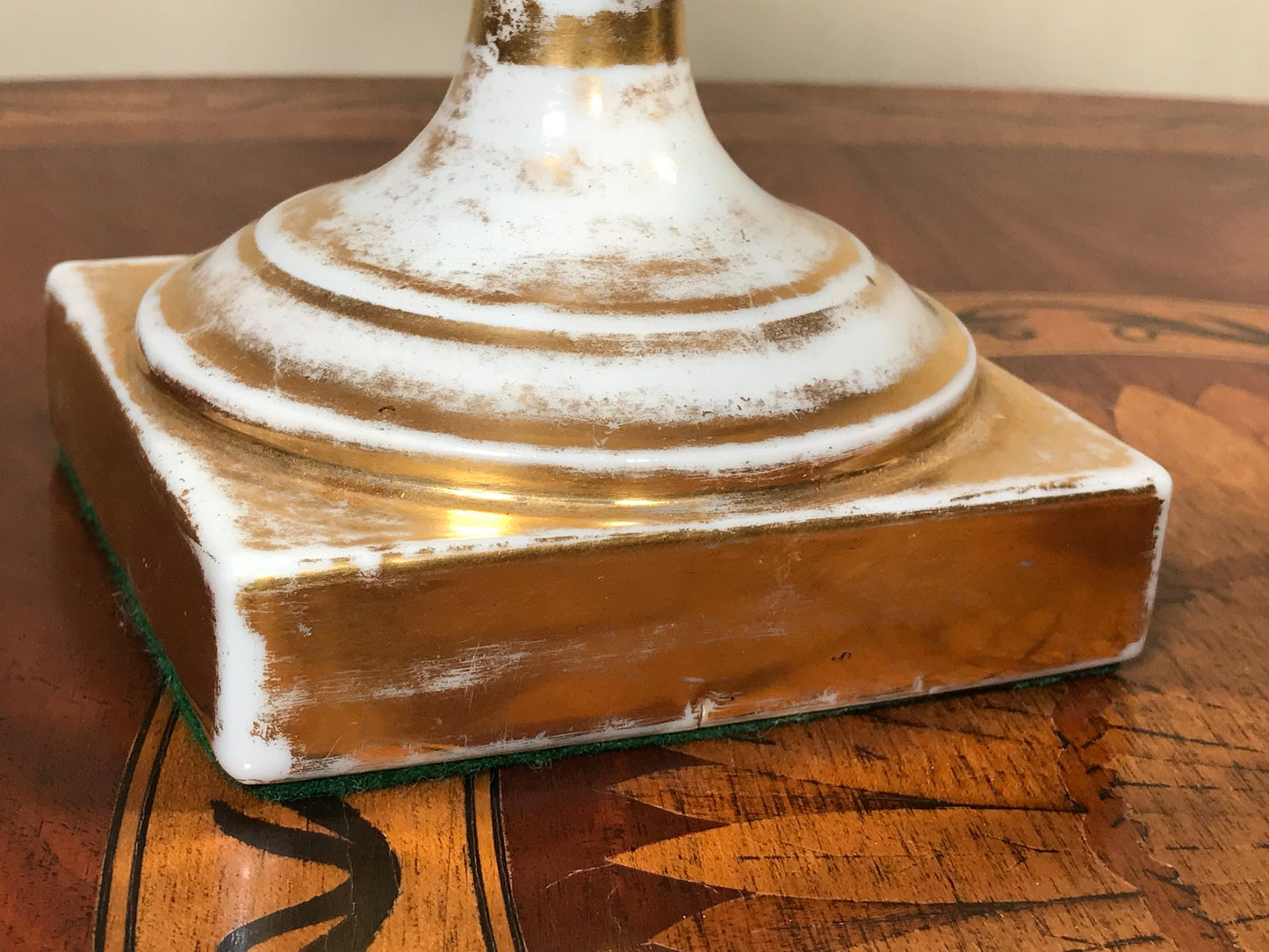 Antique Porcelain de Paris Gilt Decorated Pedestal Fruit Bowl