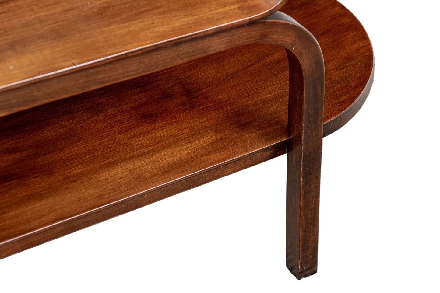 MCM/Art Deco Two Tier Wood Accent Table Attributed to Thonet-Mundus