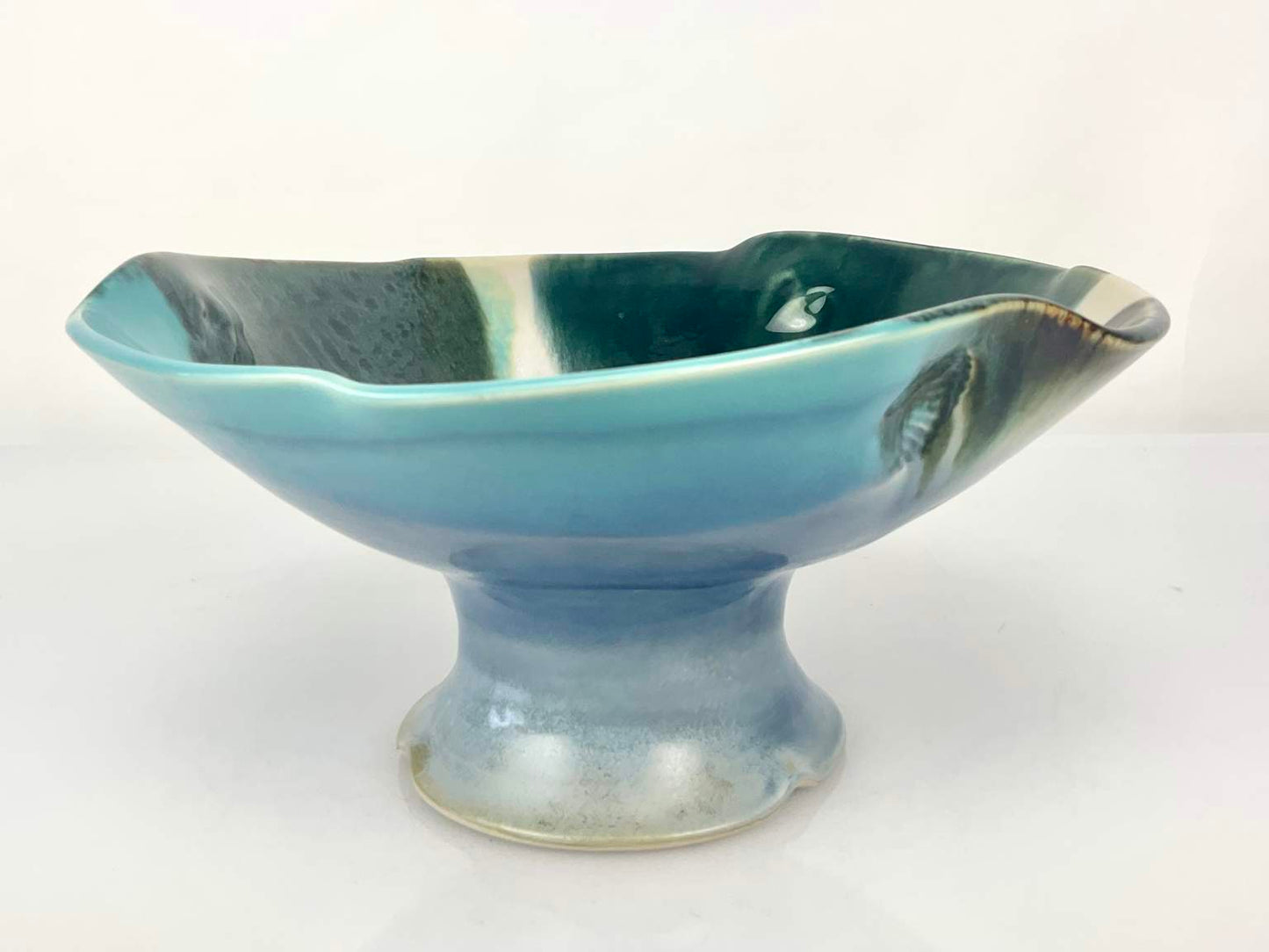 Jon Puzzuoli Pottery Footed Bowl, Signed