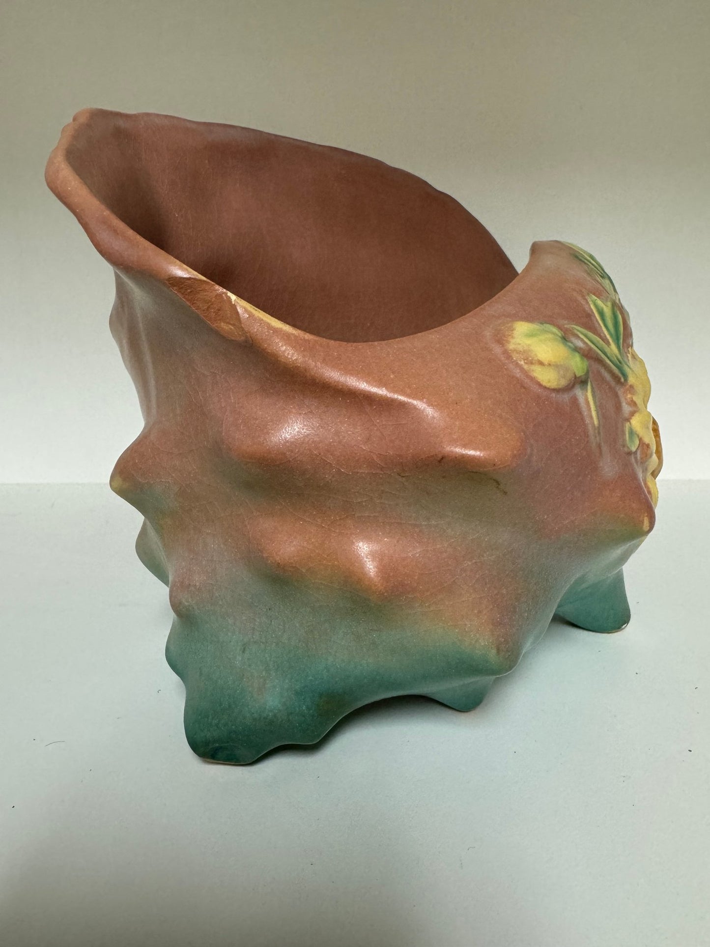 Roseville Peony Conch Shell Planter Vase