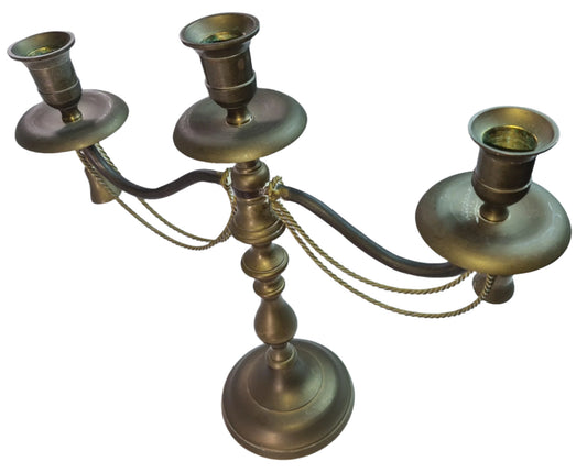 Vintage brass candleholder for 3 candles