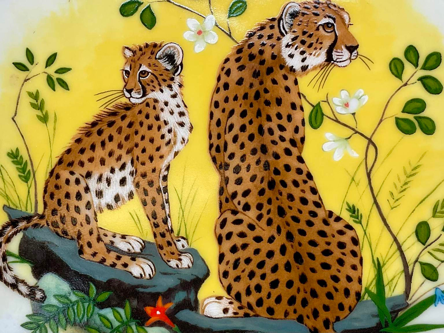 Stunning Lynn Chase Golden Cheetah Plate