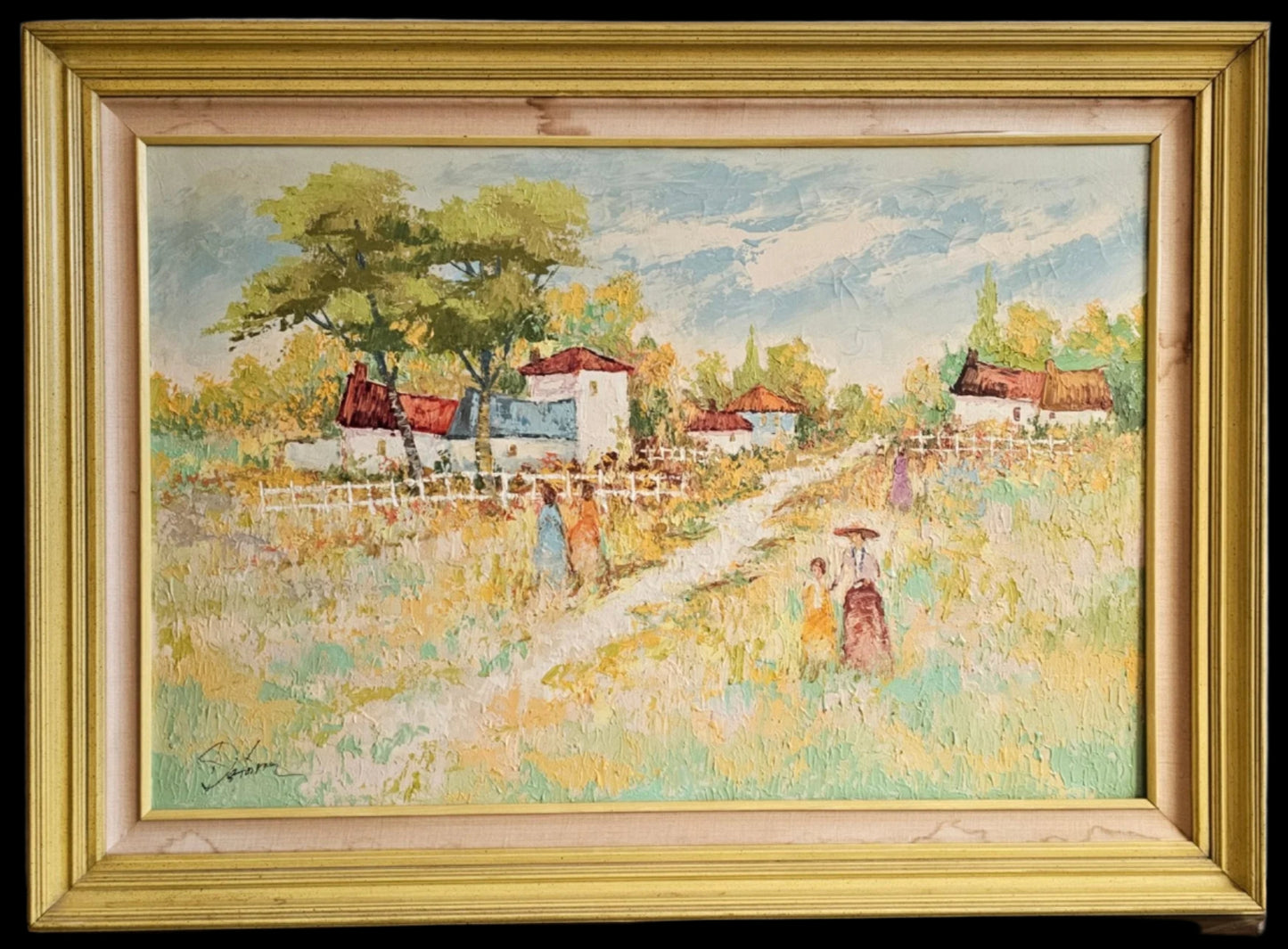 Beautiful Vintage Landscape Painting, Oil on Canvas, Signed