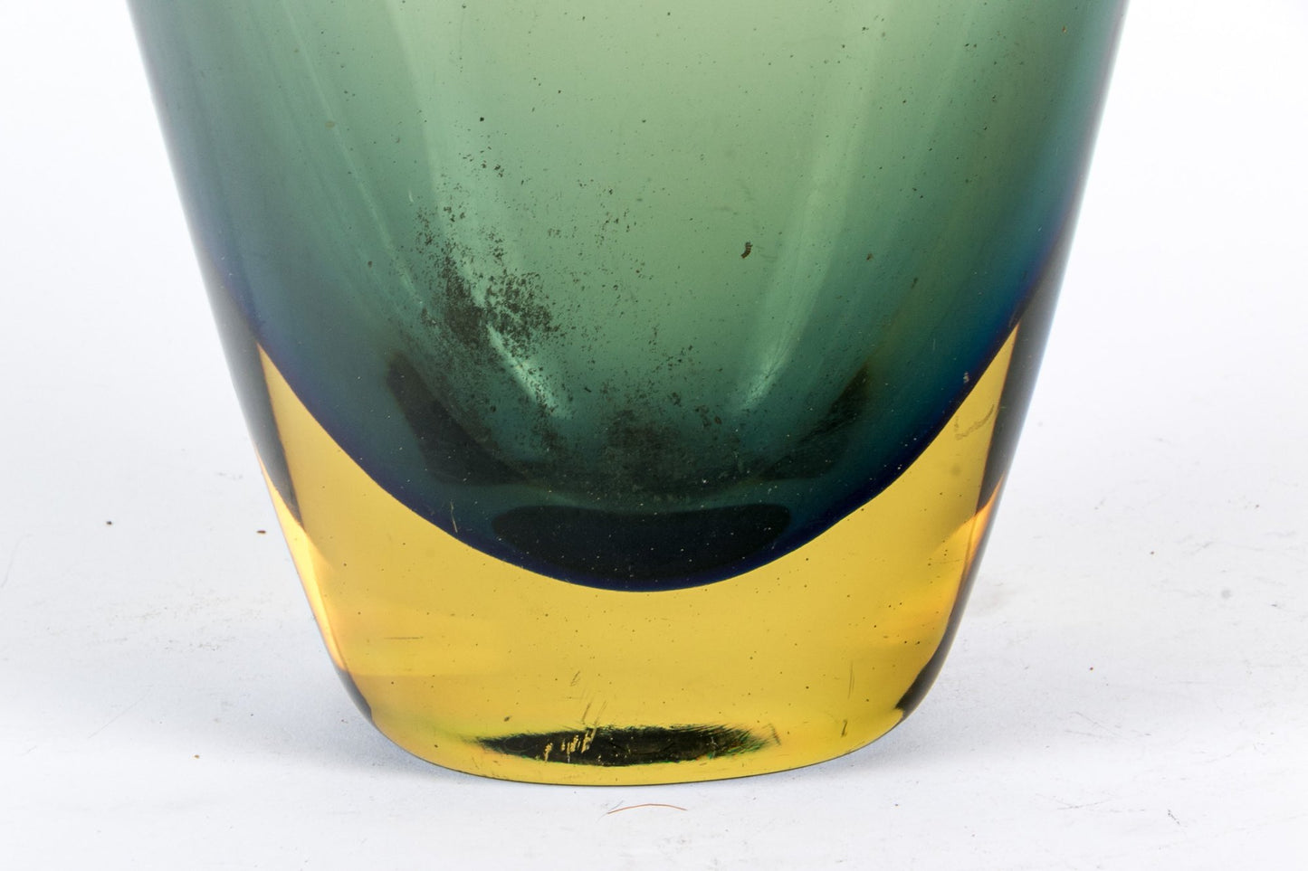 Stunning 15" Heavy Monumental Tri-Color Glass Vase