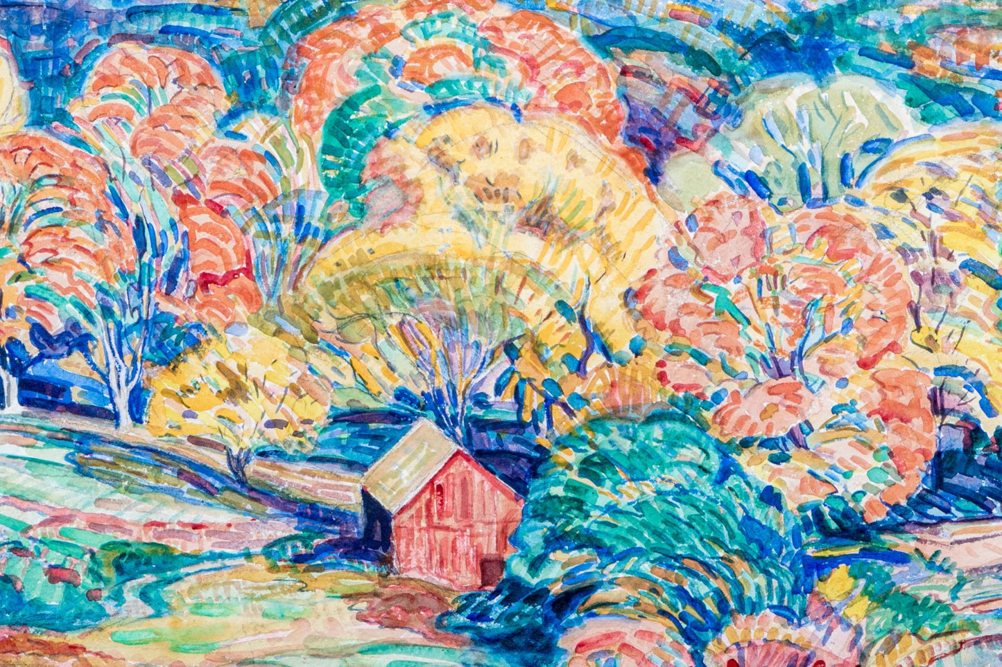 RICHARD S. DAGGY (AMERICAN, 1892-1973) EXPRESSIONISTIC WATERCOLOR ON PAPER, LANDSCAPE