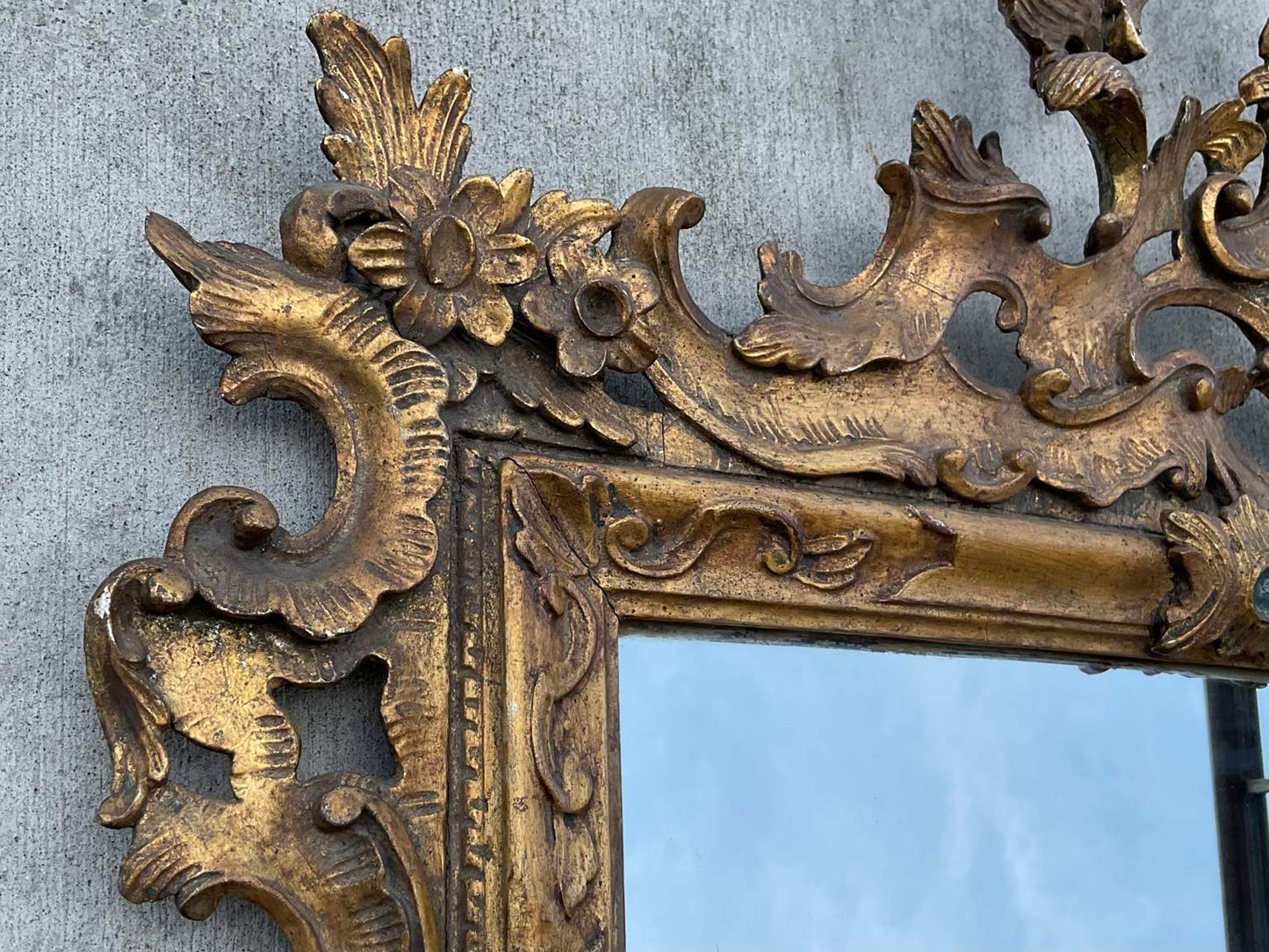 Antique Hand Carved Gilt Wood Mirror