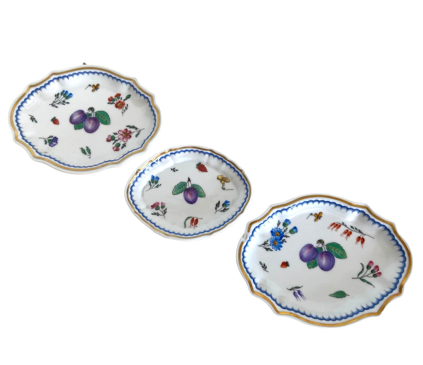 Three Vintage Richard Ginori "Italian Fruit" Pickle Dishes