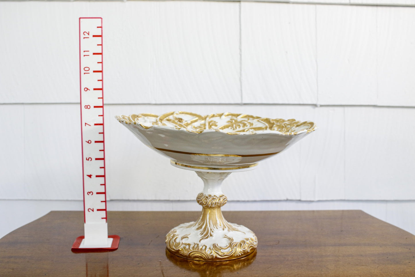 Meissen German White And Gold Compote Dish