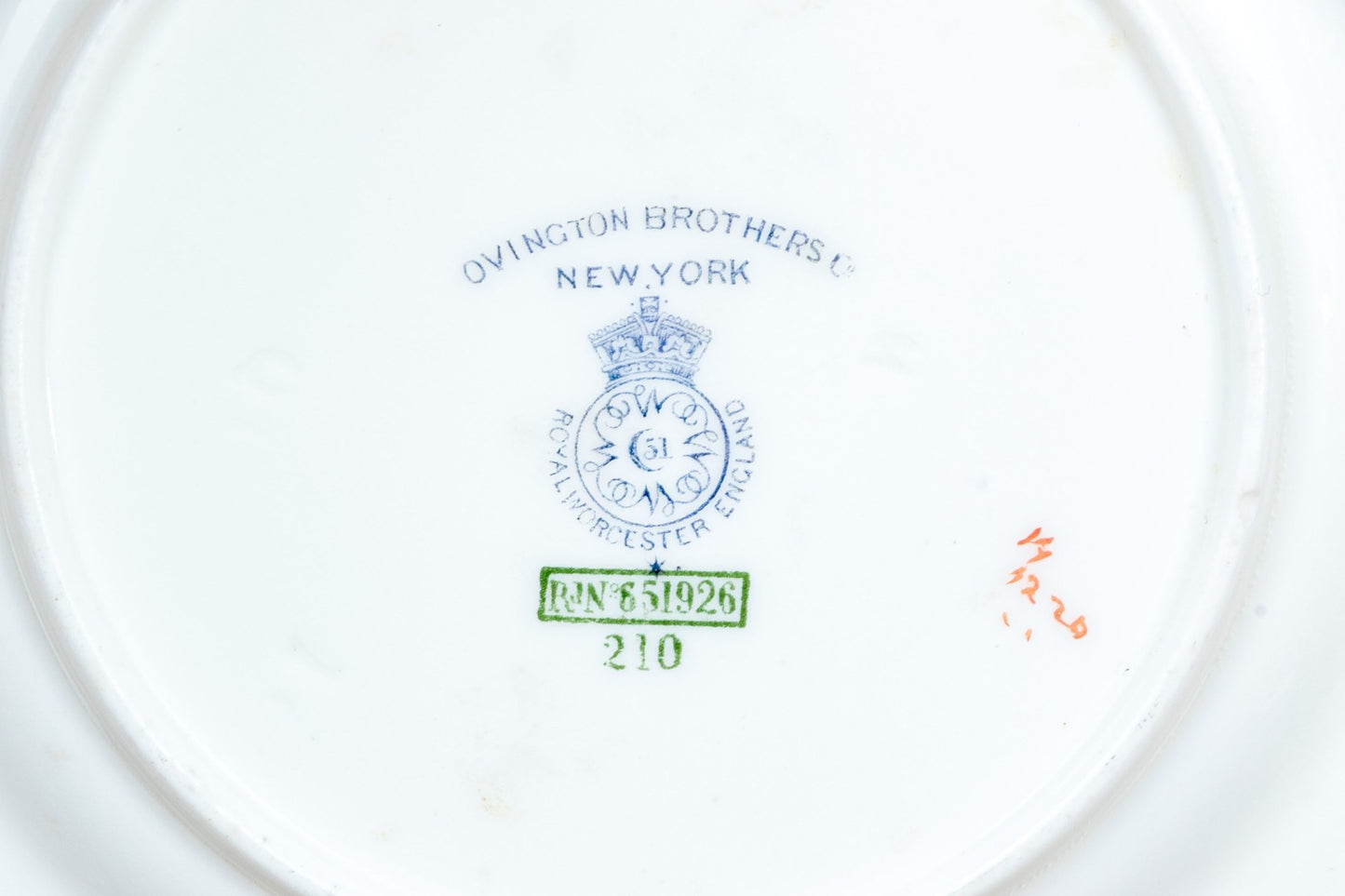 Royal Worcester, England, For Ovington Brothers Co., New York Bread And Butter Set of 10