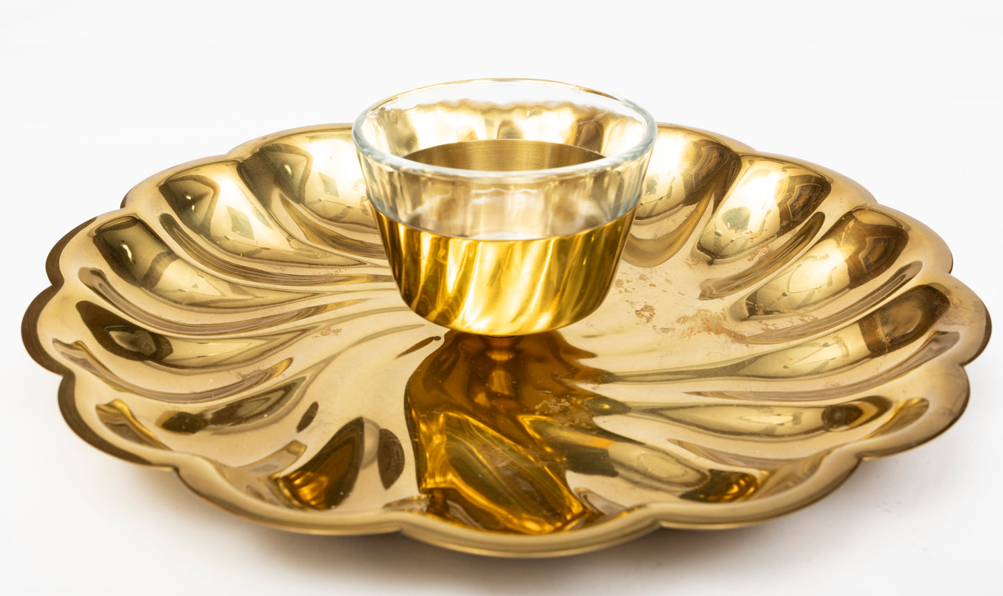 Pair of Solid Brass Seafood Serving Platters