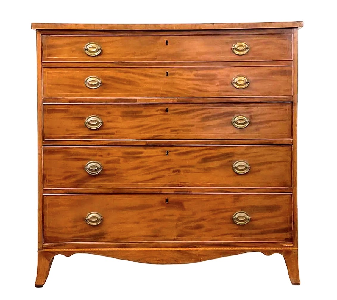 Antique Early 1800 Georgian English Secretaire Cabinet, Walnut
