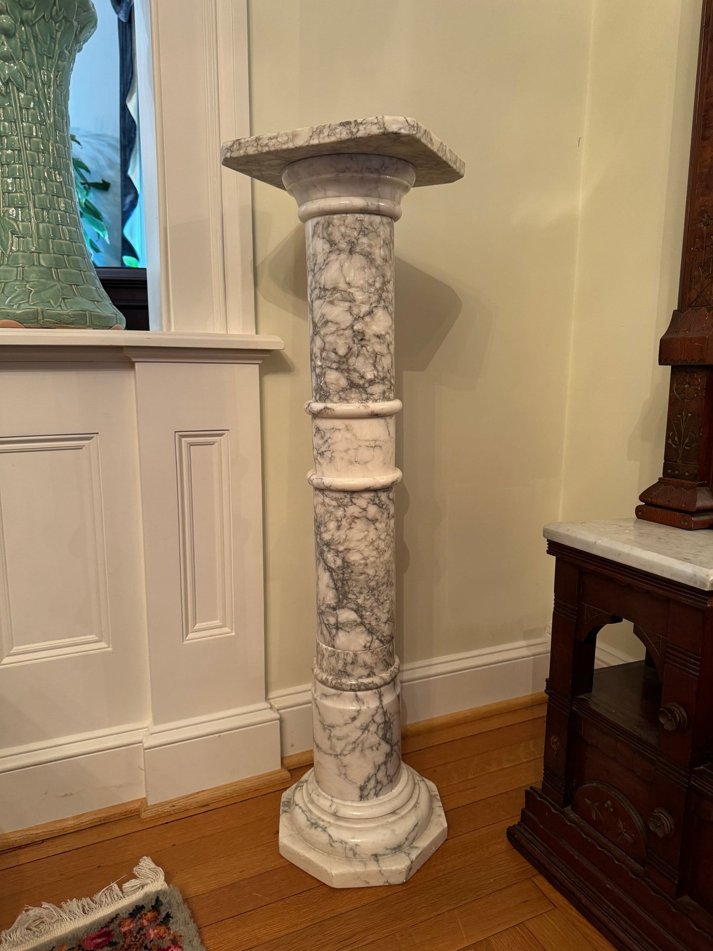 Wonderful Vintage Marble Column- Display Pedestal Stand